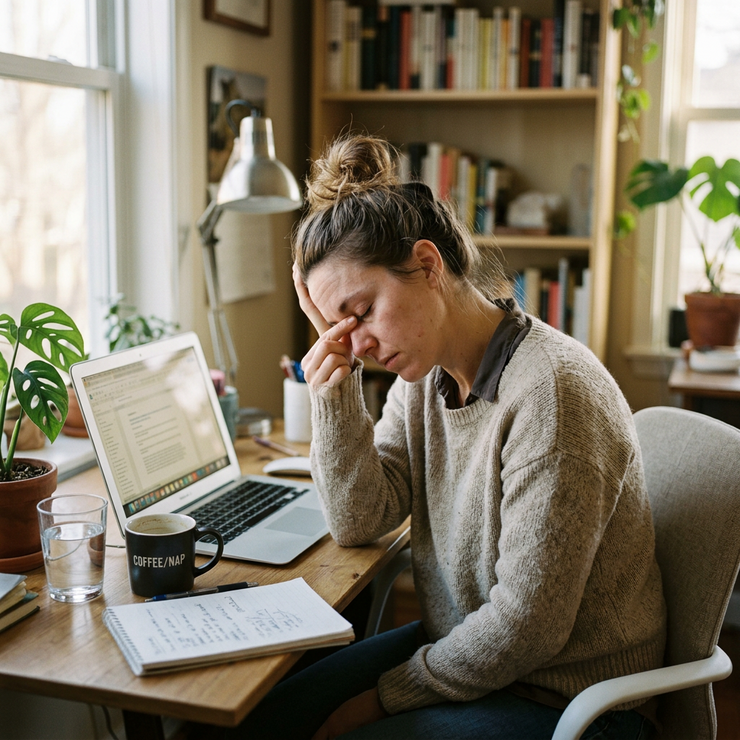 Woman experiencing brain fog
